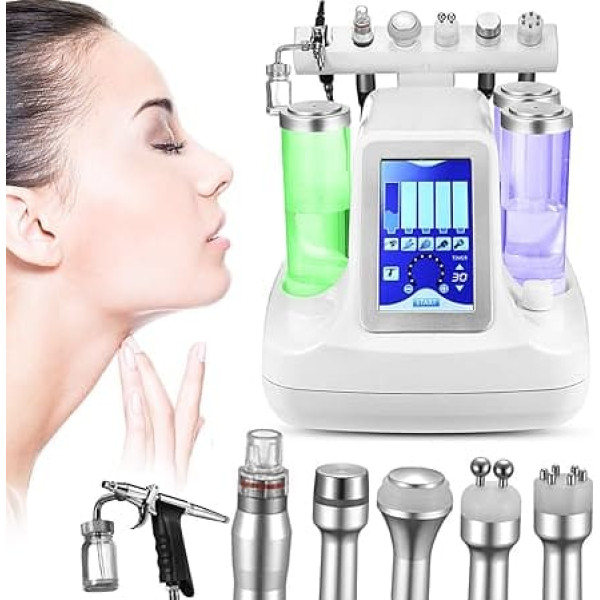 Oxygen Beauty Machine Jet Spray Professional Aquafacial Device 6 in 1 Dermabrasion Facial Cleansing Skin Rejuvenation Device