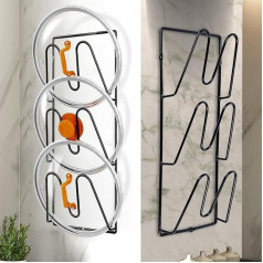 BYZESTY Set of 2 Pot Lid Holders, Lid Holder, Wall Pan Lid Holder, Self-Adhesive, No Drilling, Pot Lid, Wall Holder Set for Kitchen, Standing Pot Lids