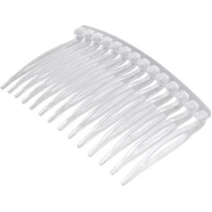 Hair Combs Veil 10 Pieces Transparent Side Comb 14 Teeth Hair Side Comb Vintage French Hair Clips Hair Accessories for Bridal Wedding Hair Comb Transparent Side Combs Comb for Gluing