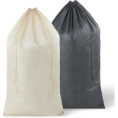 Pack of 2 Laundry Bags with Drawstring, Large Travel Laundry Bags, Laundry Bag, Organiser for Dirty Clothes, Foldable Laundry Bags for Dorm, Laundry Basket, Travel Utensils