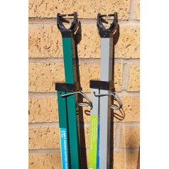 Qomfy 2 Pack Grey or Green Metal Garden Washing Line Extendable Square 18mm x 18mm Adjustable 2.4m Extendable 1.35m Size 2.5m Support Height