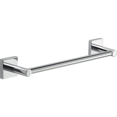 GEDY Manila towel rail 30 cm, chrome colour, components made of 304 stainless steel, cromall and satin glass, dimensions 4.7 x 34 x 6.8 cm and weight 0.1 kg, design R&S Gedy