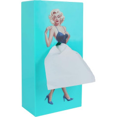 Taschentuchbox-Halter, kreative Taschentuchbox-Abdeckungen als fliegender Cartoon-Mädchen-Rock für Zuhause, Esszimmer, Auto und Büro, 25,5 x 13 x 7,7 cm, rechteckig, Blau
