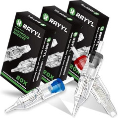 Tattoo Needles, Rayyl Pack of 60 Tattoo Needles Set Mixed Size 1203RL 1205RL 1207RL 1205RS 1207RS 1209RM Tattoo Cartridge Needle for Tattoo Artists