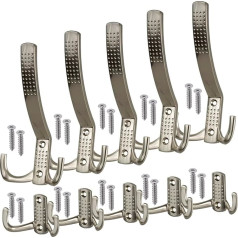 Stahlia Coat Hooks Clothes Hooks Coat Hooks Coat Hooks Stainless Steel Look Metal Hooks for Screwing Hooks for Wardrobe Towel Hanger Pack of 10