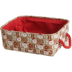 INough Christmas Basket for Kids, Large Gift Baskets, Empty with Handles, Embroidery Gift Bags for Christmas, Foldable Storage Containers, Christmas Decoration for Nursery