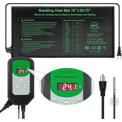 RC SLL Sämling-Heizmatte und digitales Thermostat-Kombi-Set, MET-zertifizierte Pflanzen, Heizmatte, warme Hydrokultur, Keimung, Indoor-Gartenarbeit, Gewächshaus