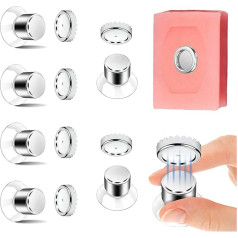 ZYNERY Soap Dish, Magnetic Soap Dish with Suction Cup, Fixed Fixing, Shower Soap Holder No Drilling Magnetic Soap Holder Stainless Steel for Bathroom and Kitchen, 6 Pack