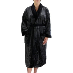 Gözze - Unisex Silk Feel Shawl Collar Bathrobe 100% Microfibre 330gsm Large - Charcoal