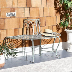 Safavieh Metal Outdoor Bench, Dark Green, 60 x 127 x 78 cm