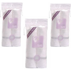 Temas Pure Cotton Cotton Pads 3 Pack (6 x 100 Pack) - Non Fleece and Dandruff 100% Cotton Organic for Makeup Removal, Cleansing, Facial Beauty, Nails Manicure