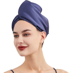 Satin-Haartrockner-Handtuch | schnell trocknende Kappen | lila und rosa | Satin-Turbane Badzubehör | Badezimmer nass lockig trocknen schnell super weich saugfähig Hut für Frauen (lila)