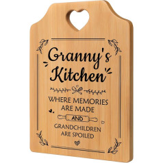 SECOGM Grandma Gifts, Gifts for Grandma, Birthday Gifts from Grandchildren, Handmade Bamboo Cutting Board, Gifts for Grandma on Mother's Day, Christmas