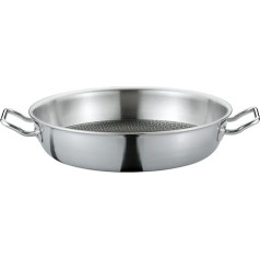 Spring Vulcano Cut Resist Serving Pan XL, Diameter 24 cm, Stainless Steel, 7 cm High Rim Pan, Non-Stick Coating, Suitable for Induction Cookers, 5-Layer Multi-Layer Material, Scratch-Resistant,