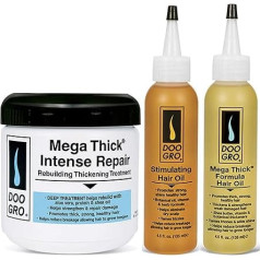 Doo Gro Mega Thick Intensive Repair 16 oz, with Stimulating Growth Oil 4.5 fl.oz & Mega Thick Growth Oil 4.5 fl.oz