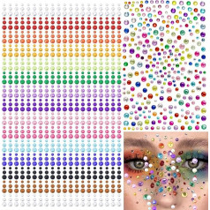 Dazzhues Self-Adhesive Heart Rhinestones Acrylic Heart Gemstones for Face Hair Body Glitter Heart Jewels Crystal Stickers for Valentine's Day Decoration Nail Art DIY Crafts