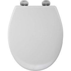Croydex Flexi-Fix Constance Always FITS Never Slips Slow Close Toilet Seat, White, 43 x 38 x 5 cm