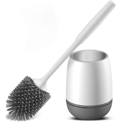 Vandeep toilet brush with holder, wall mount and standing silicone toilet brush set, long handle toilet brush and quick drying holder set for bathroom toilet