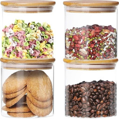 Keyoung Sealed Jars, 4 Pieces Round 750ml Food Container Set with Lids Moisture Resistant Food Safe Jars