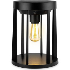 Brendz Mira & Crux Solar Outdoor Table Lamp, 400 Lumens, Warm White Light, USB-C Rechargeable, 3 Light Levels, Up to 42 Hours Light Time, LED Solar Lantern for Outdoors, Solar Lantern for Outdoor Use