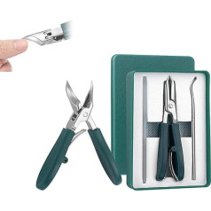 Eagle Beak Nagelknipser, robuster Zehennagelknipser für dicke Nägel & eingewachsene Zehennägel, 25° abgewinkelte Klinge, breite Schneidkante, Spritzschutz, Langstiel-Design für Senioren und