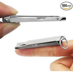 XGIZMOO Nail Clippers for Natural Fingernails Ultra Thin Mini Travel Portable Foldable Wide Jaw with Keychain Curved Trimmer for Toenails Hinged Brushed Finish