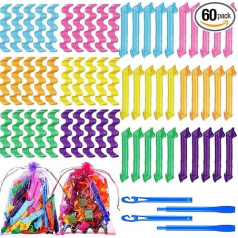 Yilloog 60 Piece Spiral Curler Styling Kit - 2 Styles No-Heat Silicone Wave Curlers with Hooks and Pockets for Long, Medium and Short Hair (7.8 Inches)