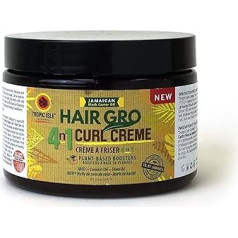 Tropic Isle Living Hair Gro 4n1 Curling Cream 354ml Jamaican Black Castor Oil to Enhance and Moisturize Hair, Coconut, Shea Oil for Detangling Curls