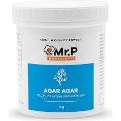 Mr.P Ingredients Agar Agar 1 kg Powder Vegan Gelatin Replacement Ideal for Jelly Mousse Molecular Gastronomy Gelling Agent Vegan Vegetarian Halal Kosher Non-GMO (Recyclable Pot)