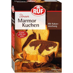 RUF Marble cake, baking mix for a cake with marble pattern, light dough with cocoa mix, extra juicy and loose, vegan version possible