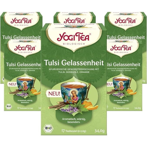 Yogi Tea - Tulsi Serenity, Ayurvedic Organic Herbal Tea, Naturally Caffeine-Free, Blend of Tulsi - 