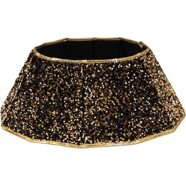 Black and Gold Christmas Tree Skirt Collar
