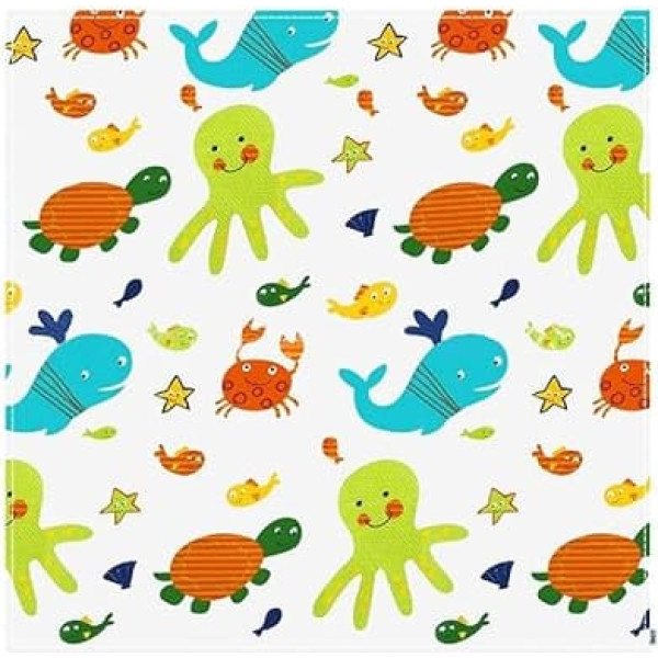 110x110cm Baby Highchair Splash Blanket Waterproof Washable Splash Blanket Floor Table Cover (Ocean)