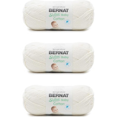 Bernat Softee Baby Cotton Yarn - 3 Packs of 120g - Blended Fabric - 3 DK (Light) - 220m - Knitting/Crochet