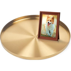 Yvttve Golden Round Metal Tray with 3 Non-Slip Serving Tray, Decorative Plate and Decorative Tray Candle Tray (Diameter 40 cm, Gold)