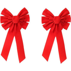 Pack of 2 Red Velvet Christmas Bow for Christmas Wreath Bow Gift Bow Christmas Tree Bow Christmas Decorations for Christmas Party Decoration