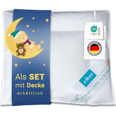 ZOLLNER Thin Children and Toddlers Premium Down Pillow Made of 90% Down and 10% Feathers - Cover Made of High-Quality Cotton - Made in Germany - Washable up to 60°C - 35 x 40 cm - for Children up to 2