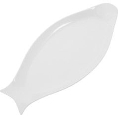 Hemoton Ceramic Fish Plate Oval Fish Plate White Oval Steamed Fish Plate Serving Tray for Home Hotel Restaurant 40x19cm Fish Shape