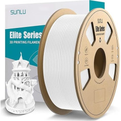 SUNLU Elite PLA 3D Printer Filament - PLA Filament 1.75mm, Fits Most FDM 3D Printers, Clean Wound PLA 3D Printing Filament 1.75mm, Dimensional Accuracy +/- 0.02mm, 1kg Spool, PLA White