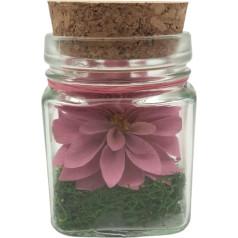 Genérico Dahlia Blossom Preserved in Glass Bucket with Cork Natural Dahlia Mauve Preserved Flowers