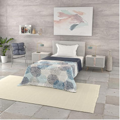 Italian Bed Linen Summer Quilt Basic, Microfibre, Soffioni Blu, 160 x 240 cm