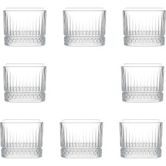 Grandelux Premium Glass Dessert Bowl Set - 8-Piece 80mm x 80mm - Dishwasher & Microwave Safe - Ideal for Ice Cream, Cereal, Snacks & Salads (Square)