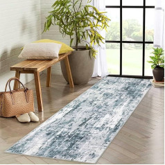 CIBTYHOH Modern Abstract Area Rug, Living Room Carpet, Fluffy Short Pile Rug, Bedroom, 120 x 170 cm, Washable Rugs for Entrance Area (Blue)