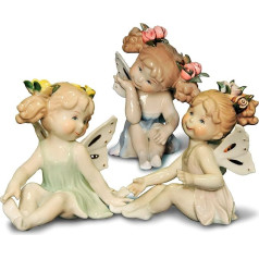 MTME Porcelain Figurine 3 Piece Fairy Statue Sculpture Home Decor Handmade Gift