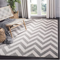 SAFAVIEH Geometric Rug for Living Room, Dining Room, Bedroom - Amherst Collection, Short Pile, Dark Grey and Beige, 48 x 72 Inch