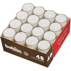 bolsius 8-Hour Burning Tea Light Set (Unscented, 16 Pieces, Blue, Round, Indoor, Decoration, Ambience)