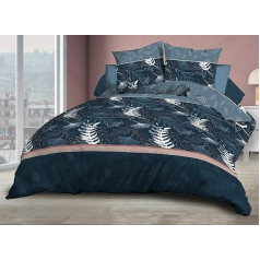Le linge de Jules Romy Microfibre Duvet Cover and Fitted Sheet 140 x 190 cm and 2 Pillowcases