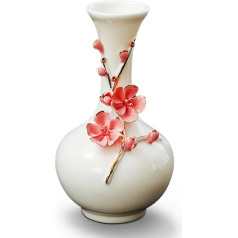 MTME Porcelain Vase with Flowers, Plum Blossom, Memorabilia, Wedding Gifts, Aesthetic Sculpture, Home Decoration (Red)