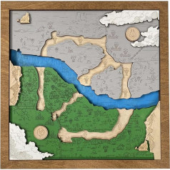 Holzkarte für Gamer von Dota 2 Spiel – Gamergeschenk – Skulptur für Wanddekoration – Kunst aus Videospielen (30 x 30 cm)