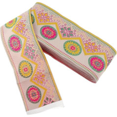 BEBEMOKO Ethnische Stickerei Borte Blumenmuster für Diy Kleidung und Bastelprojekte für Applikationen und Haaraccessoires